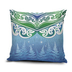 Aotearoa New Zealand New Year Pillow Cover Maori Motifs with Silver Fern and Matariki Stars