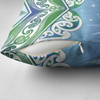 Aotearoa New Zealand New Year Pillow Cover Maori Motifs with Silver Fern and Matariki Stars