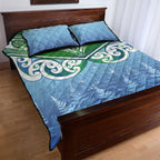Aotearoa New Zealand New Year Quilt Bed Set Maori Motifs with Silver Fern and Matariki Stars