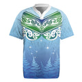 Aotearoa New Zealand New Year Rugby Jersey Maori Motifs with Silver Fern and Matariki Stars