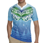 Aotearoa New Zealand New Year Rugby Jersey Maori Motifs with Silver Fern and Matariki Stars