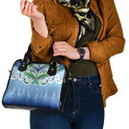 Aotearoa New Zealand New Year Shoulder Handbag Maori Motifs with Silver Fern and Matariki Stars