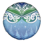 Aotearoa New Zealand New Year Spare Tire Cover Maori Motifs with Silver Fern and Matariki Stars