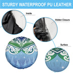 Aotearoa New Zealand New Year Spare Tire Cover Maori Motifs with Silver Fern and Matariki Stars