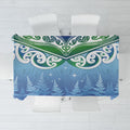 Aotearoa New Zealand New Year Tablecloth Maori Motifs with Silver Fern and Matariki Stars