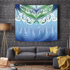 Aotearoa New Zealand New Year Tapestry Maori Motifs with Silver Fern and Matariki Stars