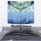 Aotearoa New Zealand New Year Tapestry Maori Motifs with Silver Fern and Matariki Stars