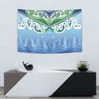 Aotearoa New Zealand New Year Tapestry Maori Motifs with Silver Fern and Matariki Stars