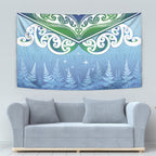 Aotearoa New Zealand New Year Tapestry Maori Motifs with Silver Fern and Matariki Stars