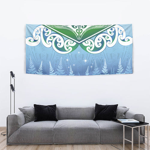 Aotearoa New Zealand New Year Tapestry Maori Motifs with Silver Fern and Matariki Stars