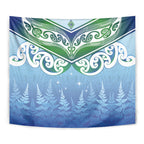 Aotearoa New Zealand New Year Tapestry Maori Motifs with Silver Fern and Matariki Stars