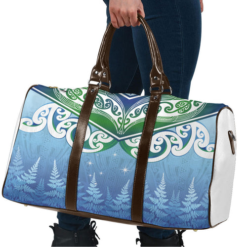 Aotearoa New Zealand New Year Travel Bag Maori Motifs with Silver Fern and Matariki Stars