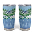 Aotearoa New Zealand New Year Tumbler Cup Maori Motifs with Silver Fern and Matariki Stars