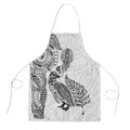 Aotearoa Moko Tribal Tattoo Apron New Zealand Maori Penguin and Fantail White Color
