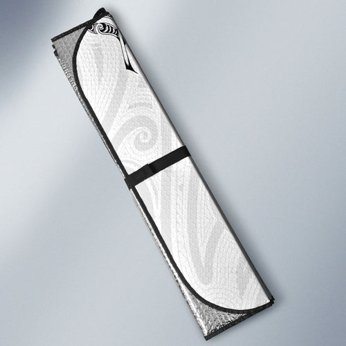 Aotearoa Moko Tribal Tattoo Auto Sun Shade New Zealand Maori Penguin and Fantail White Color