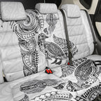 Aotearoa Moko Tribal Tattoo Back Car Seat Cover New Zealand Maori Penguin and Fantail White Color
