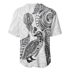 Aotearoa Moko Tribal Tattoo Baseball Jersey New Zealand Maori Penguin and Fantail White Color