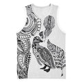 Aotearoa Moko Tribal Tattoo Basketball Jersey New Zealand Maori Penguin and Fantail White Color