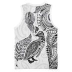 Aotearoa Moko Tribal Tattoo Basketball Jersey New Zealand Maori Penguin and Fantail White Color
