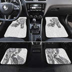 Aotearoa Moko Tribal Tattoo Car Mats New Zealand Maori Penguin and Fantail White Color