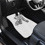 Aotearoa Moko Tribal Tattoo Car Mats New Zealand Maori Penguin and Fantail White Color