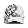 Aotearoa Moko Tribal Tattoo Classic Cap New Zealand Maori Penguin and Fantail White Color