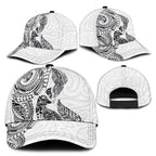 Aotearoa Moko Tribal Tattoo Classic Cap New Zealand Maori Penguin and Fantail White Color