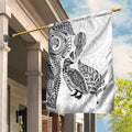 Aotearoa Moko Tribal Tattoo Garden Flag New Zealand Maori Penguin and Fantail White Color