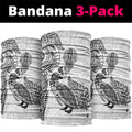 Aotearoa Moko Tribal Tattoo Neck Gaiter New Zealand Maori Penguin and Fantail White Color