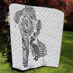 Aotearoa Moko Tribal Tattoo Quilt New Zealand Maori Penguin and Fantail White Color