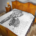Aotearoa Moko Tribal Tattoo Quilt New Zealand Maori Penguin and Fantail White Color