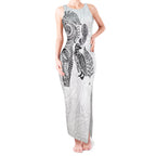 Aotearoa Moko Tribal Tattoo Tank Maxi Dress New Zealand Maori Penguin and Fantail White Color