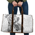 Aotearoa Moko Tribal Tattoo Travel Bag New Zealand Maori Penguin and Fantail White Color