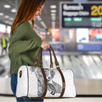 Aotearoa Moko Tribal Tattoo Travel Bag New Zealand Maori Penguin and Fantail White Color