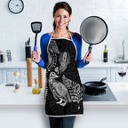 Aotearoa Moko Tribal Tattoo Apron New Zealand Maori Penguin and Fantail Black Color
