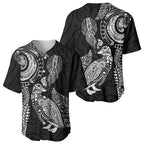 Aotearoa Moko Tribal Tattoo Baseball Jersey New Zealand Maori Penguin and Fantail Black Color