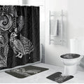 Aotearoa Moko Tribal Tattoo Bathroom Set New Zealand Maori Penguin and Fantail Black Color