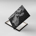 Aotearoa Moko Tribal Tattoo Canvas Wall Art New Zealand Maori Penguin and Fantail Black Color