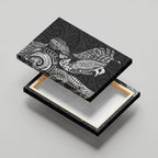 Aotearoa Moko Tribal Tattoo Canvas Wall Art New Zealand Maori Penguin and Fantail Black Color