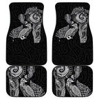 Aotearoa Moko Tribal Tattoo Car Mats New Zealand Maori Penguin and Fantail Black Color