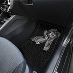 Aotearoa Moko Tribal Tattoo Car Mats New Zealand Maori Penguin and Fantail Black Color