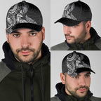 Aotearoa Moko Tribal Tattoo Classic Cap New Zealand Maori Penguin and Fantail Black Color