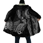 Aotearoa Moko Tribal Tattoo Cloak New Zealand Maori Penguin and Fantail Black Color