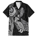 Aotearoa Moko Tribal Tattoo Hawaiian Shirt New Zealand Maori Penguin and Fantail Black Color