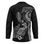 Aotearoa Moko Tribal Tattoo Hockey Jersey New Zealand Maori Penguin and Fantail Black Color