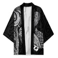 Aotearoa Moko Tribal Tattoo Kimono New Zealand Maori Penguin and Fantail Black Color
