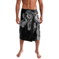 Aotearoa Moko Tribal Tattoo Lavalava New Zealand Maori Penguin and Fantail Black Color