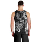 Aotearoa Moko Tribal Tattoo Men Tank Top New Zealand Maori Penguin and Fantail Black Color
