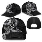 Aotearoa Moko Tribal Tattoo Mesh Trucker Cap New Zealand Maori Penguin and Fantail Black Color