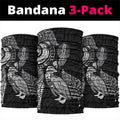 Aotearoa Moko Tribal Tattoo Neck Gaiter New Zealand Maori Penguin and Fantail Black Color